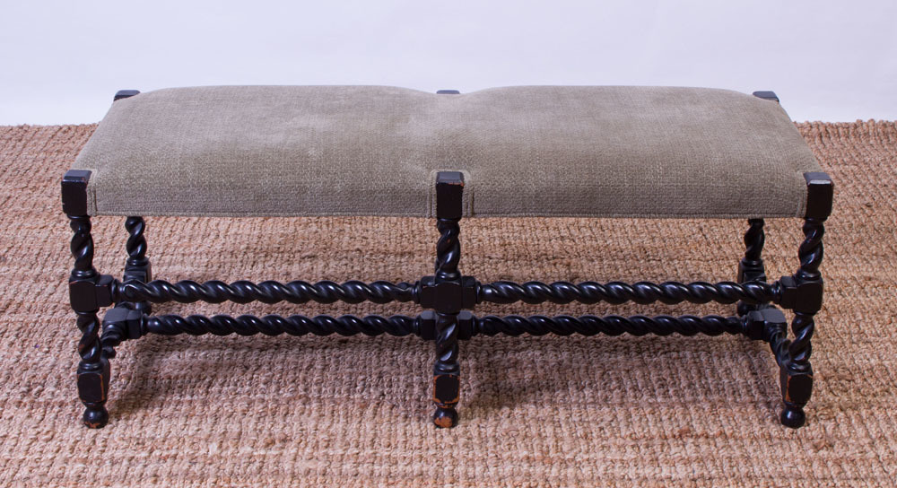 Continental Ebonized Barley Twist Bench Auction House Website