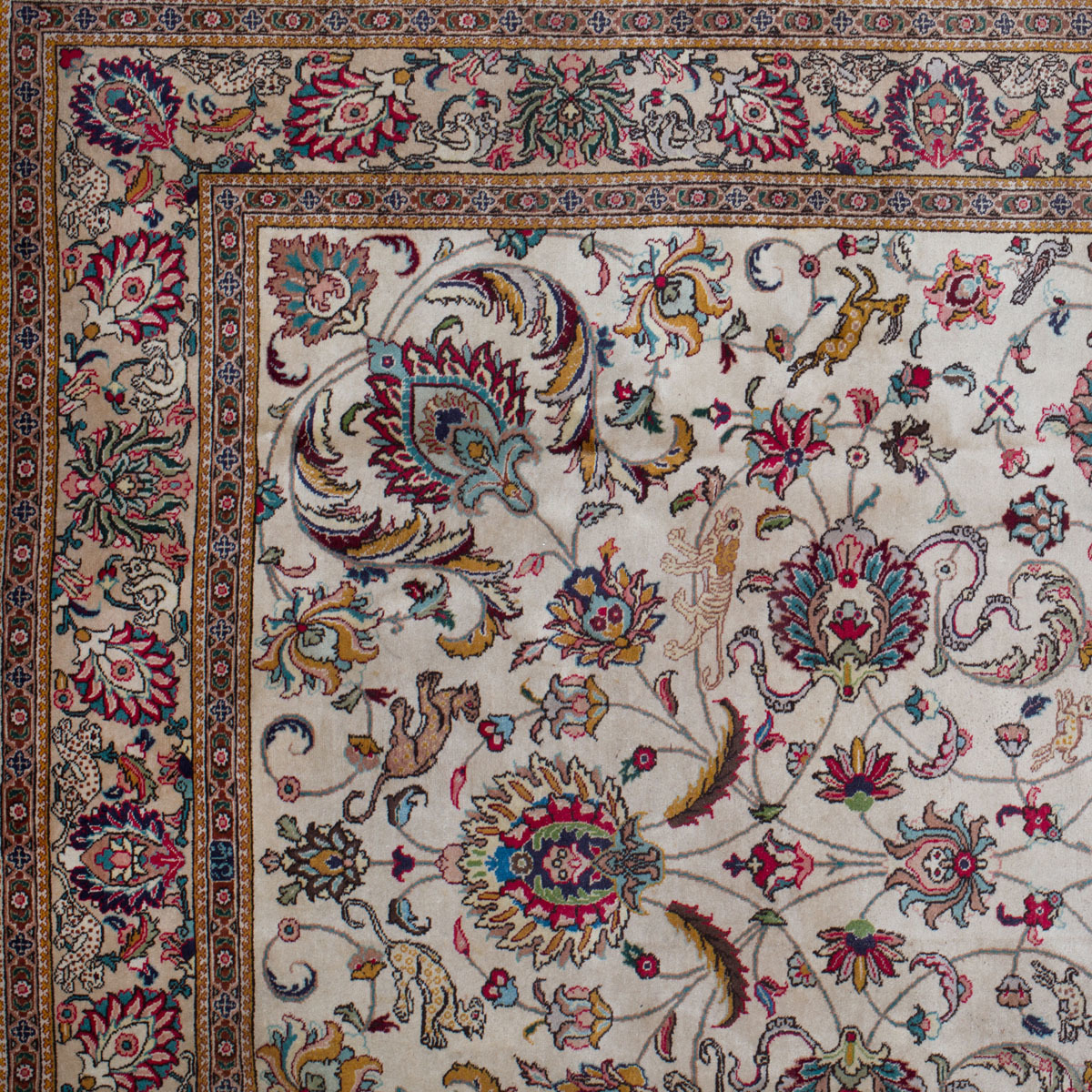 Persian Ivory Ground Animal Carpet