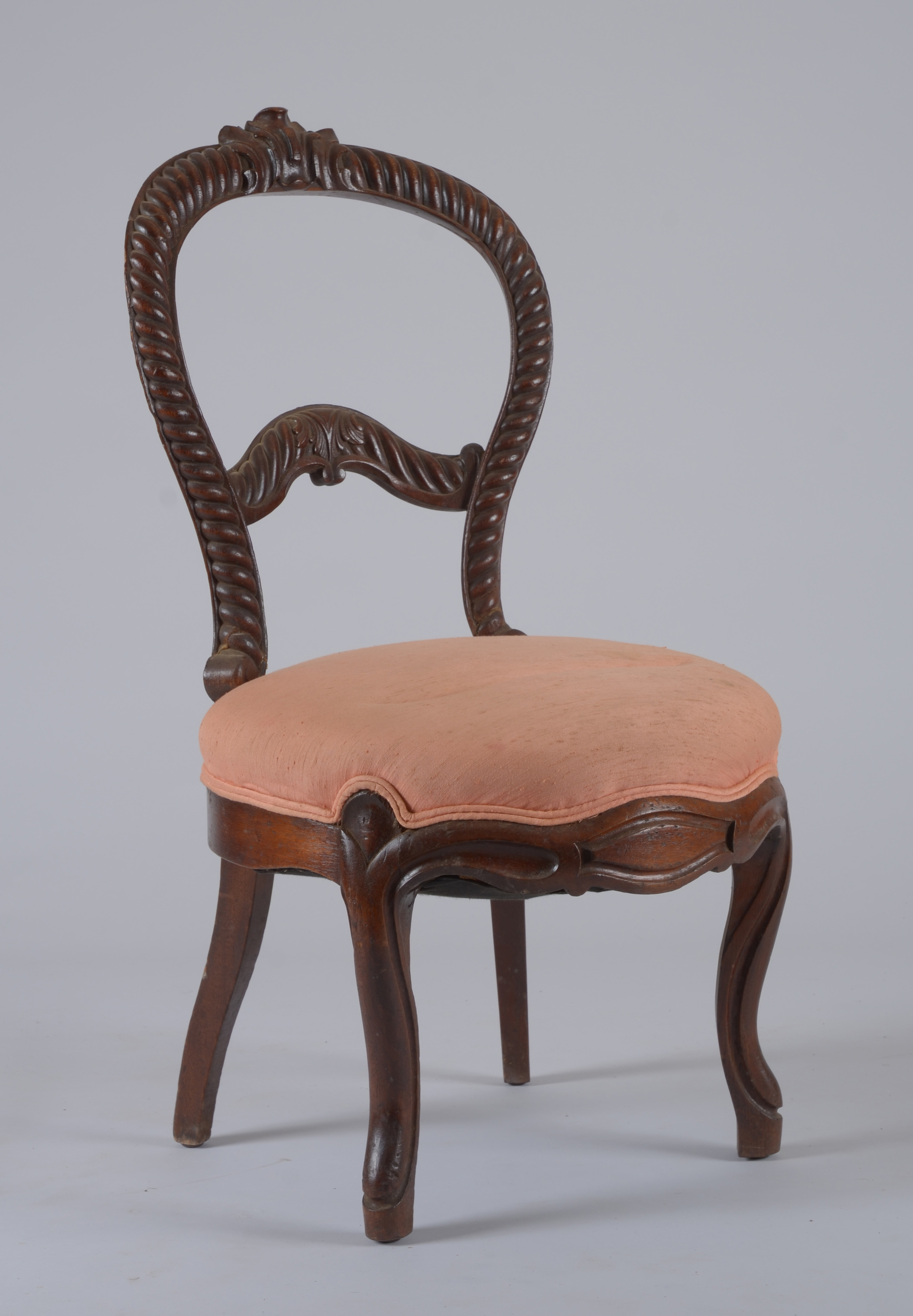 American Rococo Revival Carved Mahogany Side Chair