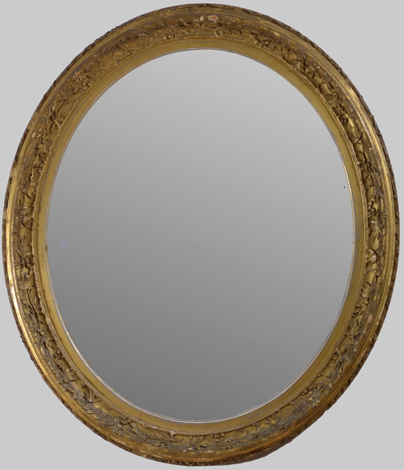 Victorian Carved Giltwood Oval Mirror