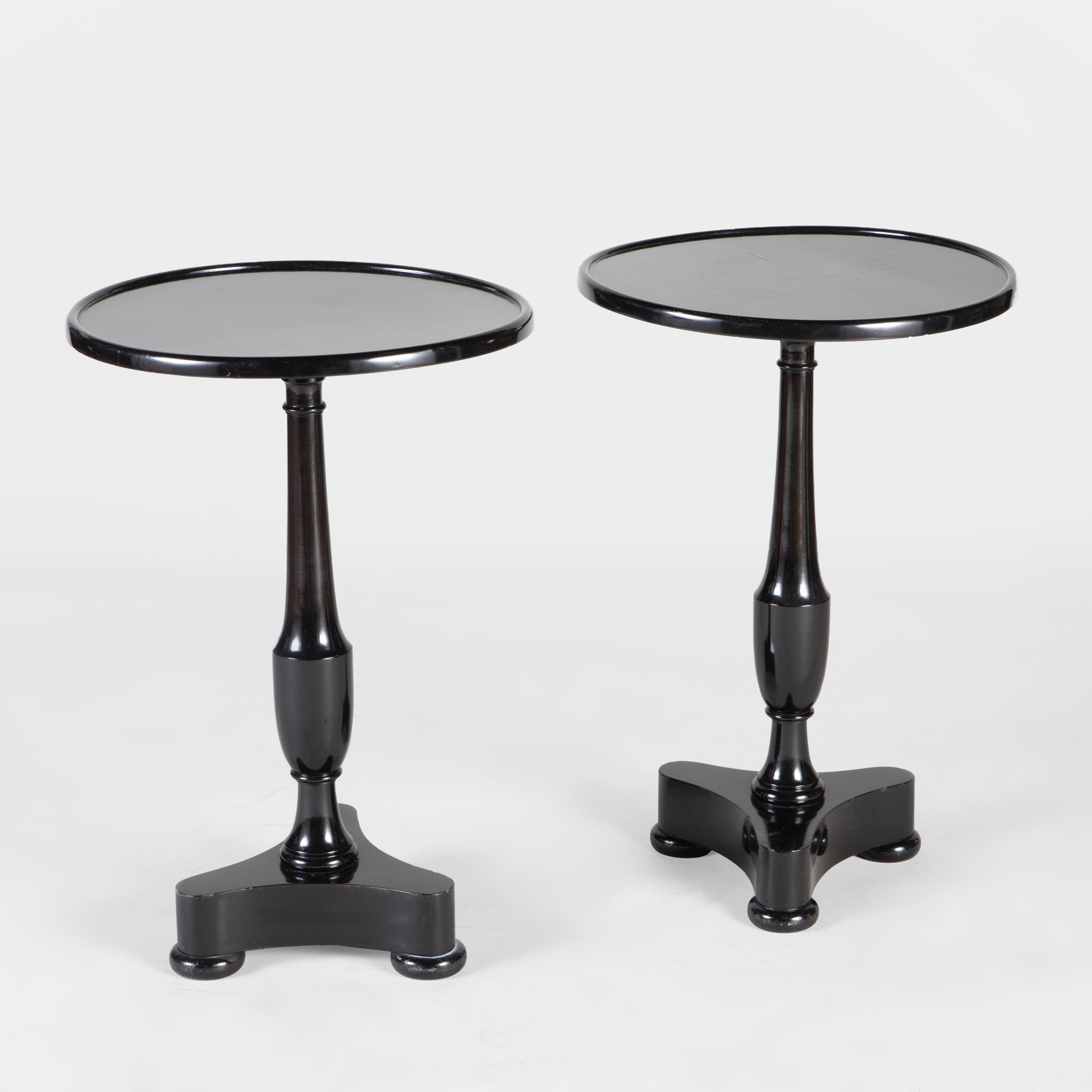 Pair of Black Lacquer Side Tables