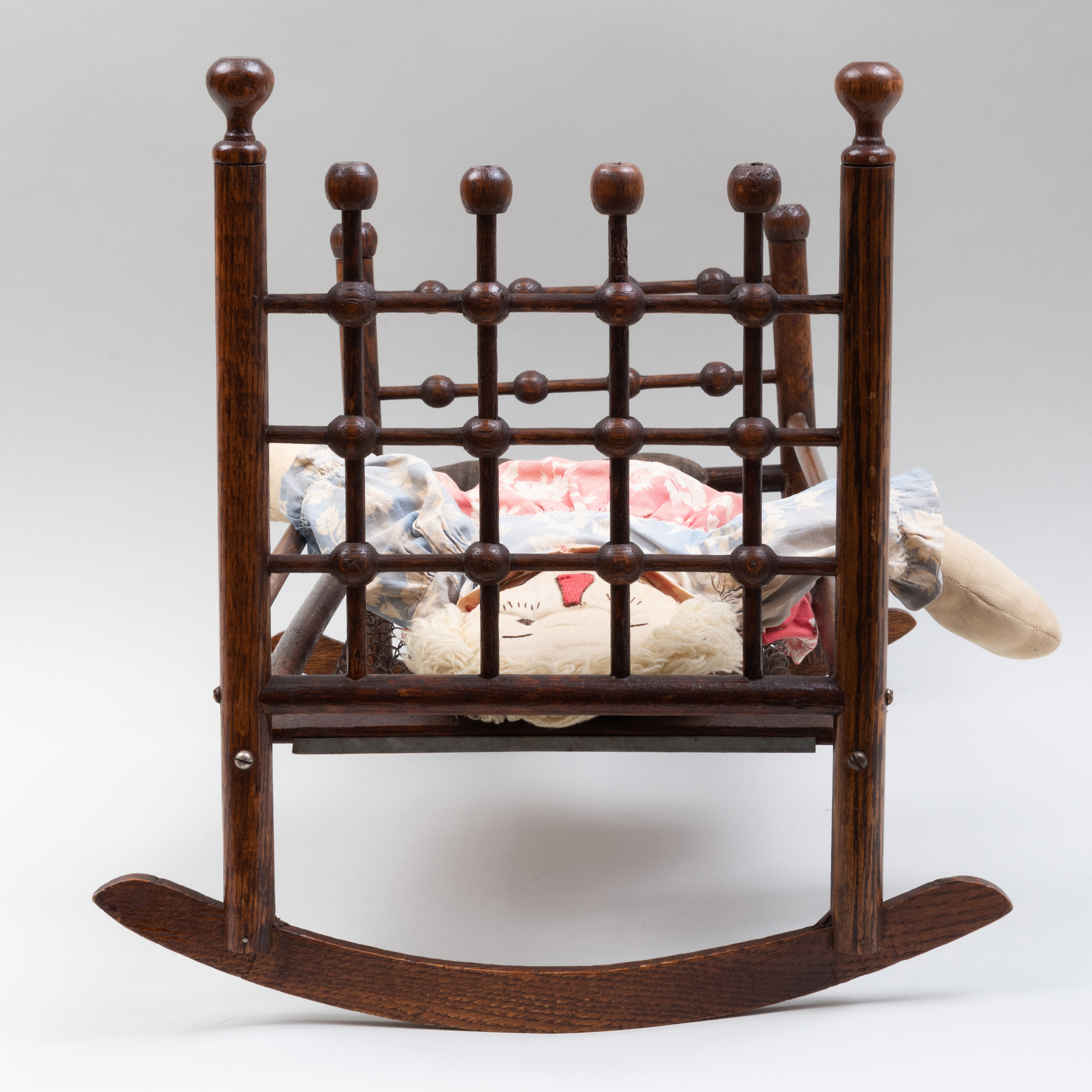 oak doll cradle