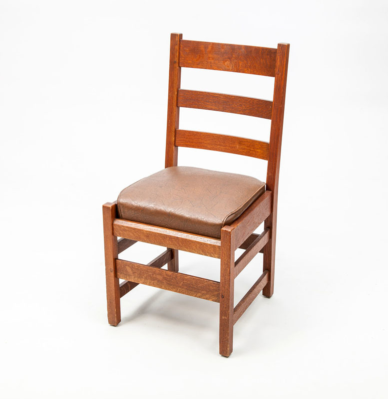 Arts and Crafts Oak Ladder-Back Side Chair