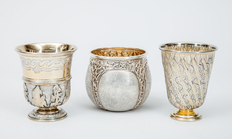 Two Mexican Silver-Gilt Cups and a Mexican Silver Cup