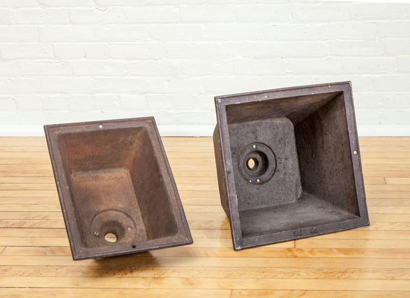 TWO CAST-IRON SINKS