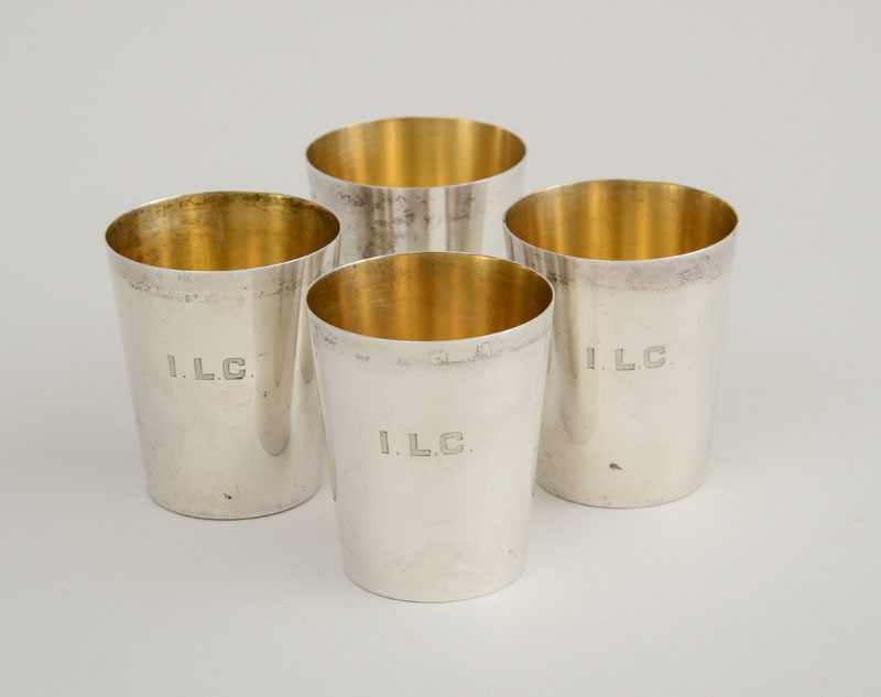 Set of Four Whiting Mfg. Co. Monogrammed Silver Cups