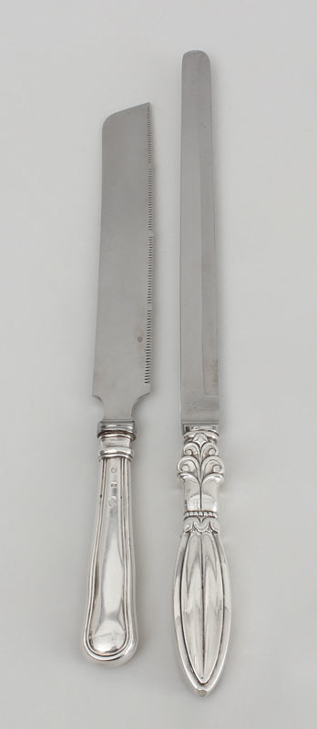 Frank M. Whiting Co. Silver-Handled Carving Knife and a Danish Silver-Handled Bread Knife