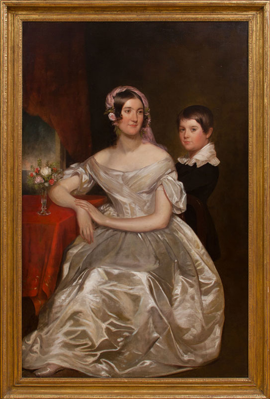 AMERICAN SCHOOL: PORTRAIT OF A MOTHER AND SON