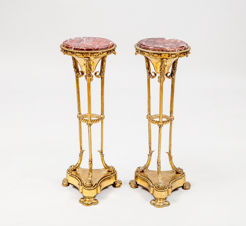 Pair of Empire Style Gilt-Metal Guéridons