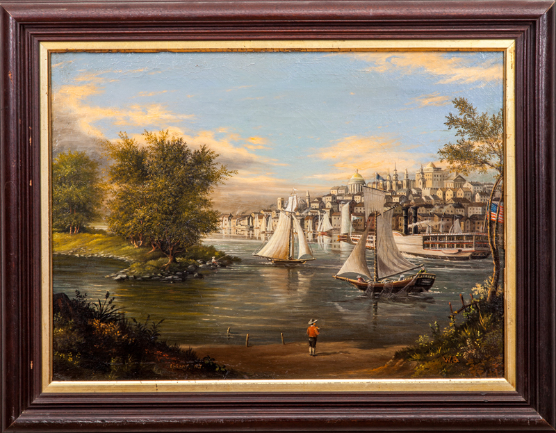 AMERICAN SCHOOL: VIEW ON THE RIVER, ALBANY, NY