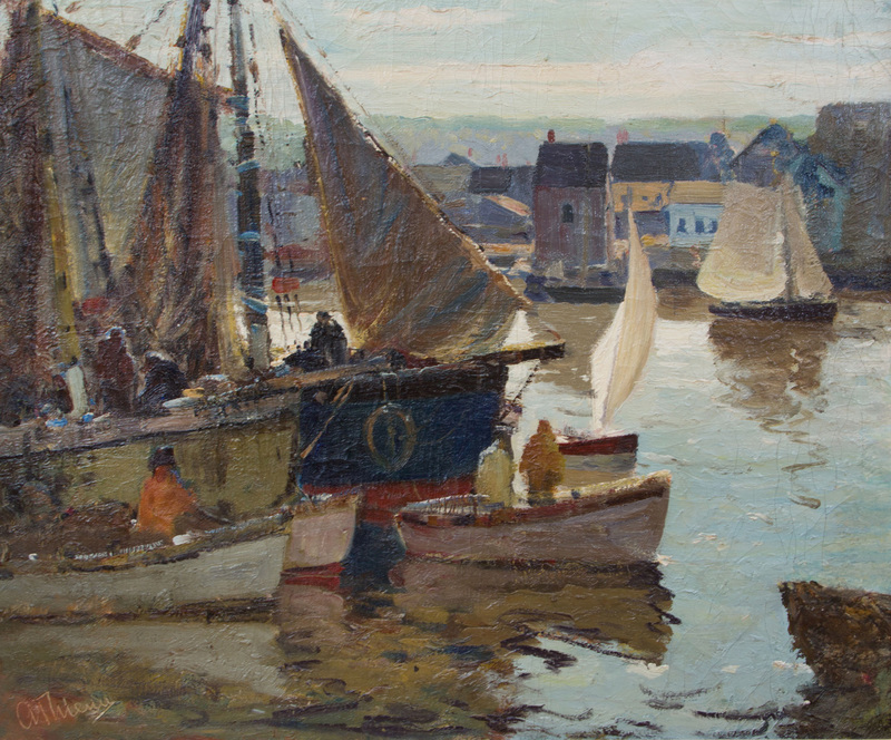 ANTHONY THIEME (1888-1954): HARBOR SCENE