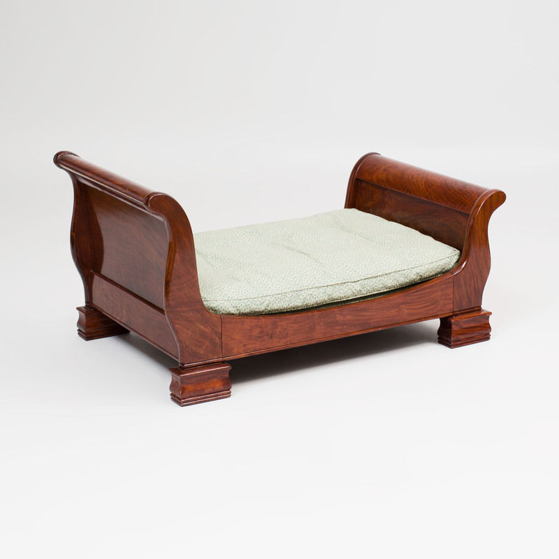 Louis Philippe Style Carved Mahogany Dog's Sleigh Bed