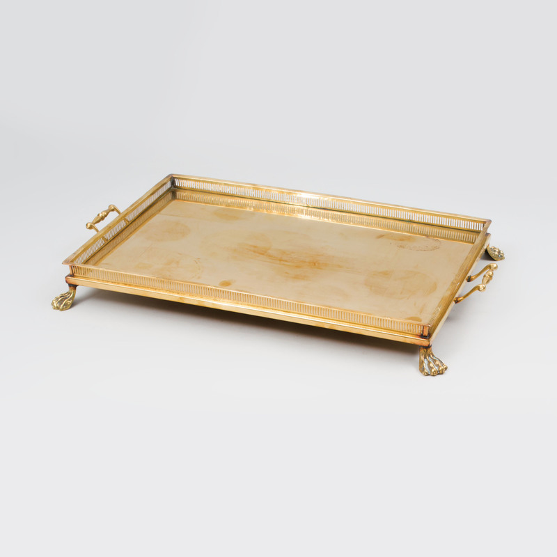 Gilt-Metal Two Handled Serving Tray