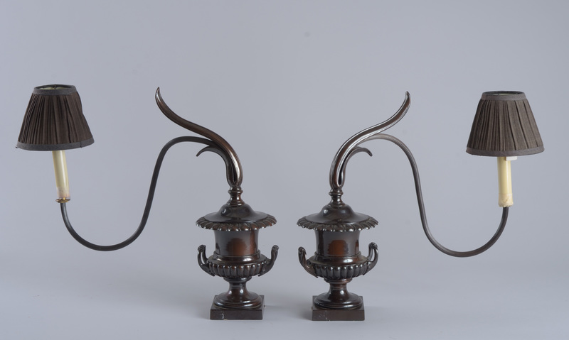Pair of Silver-Plated Campani-Form Single-Light Lamps