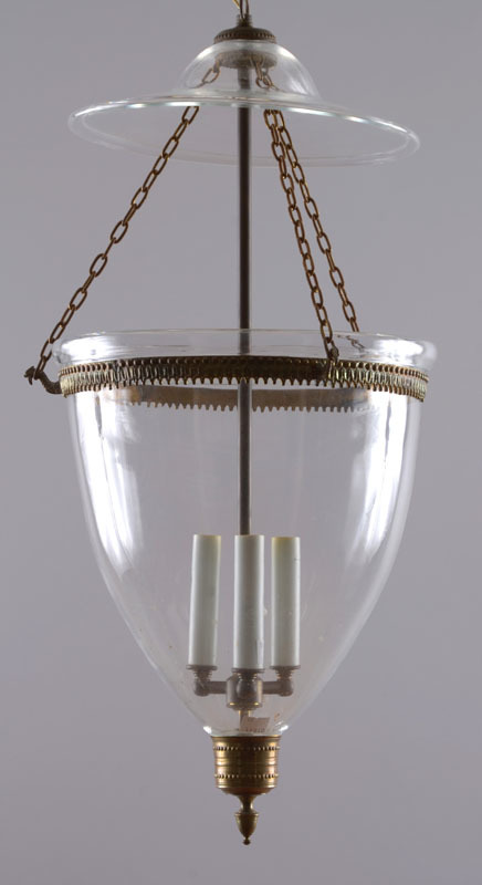 Regency Style Brass-Mounted Glass Hall Lantern