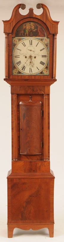 George IV Carved Flame Mahogany Longcase Clock