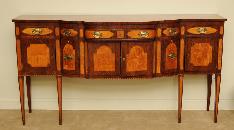 Federal Style Mahogany and Satinwood Inlaid Sideboard, Modern