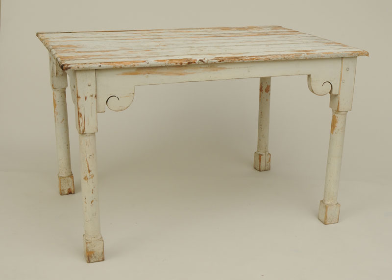 Pale Grey Painted Farm Table
