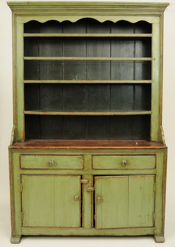 Welsh Style Green Painted Cupboard