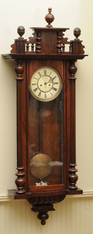 Austrian Renaissance Revival Carved Walnut Regulator Clock