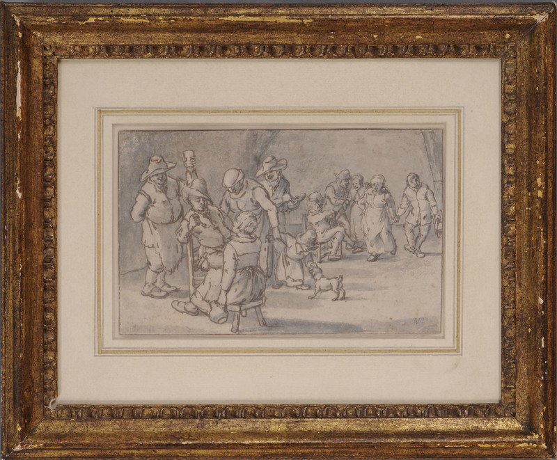 ATTRIBUTED TO ADRIAEN VAN OSTADE: STUDY FOR A FESTIVE GATHERING