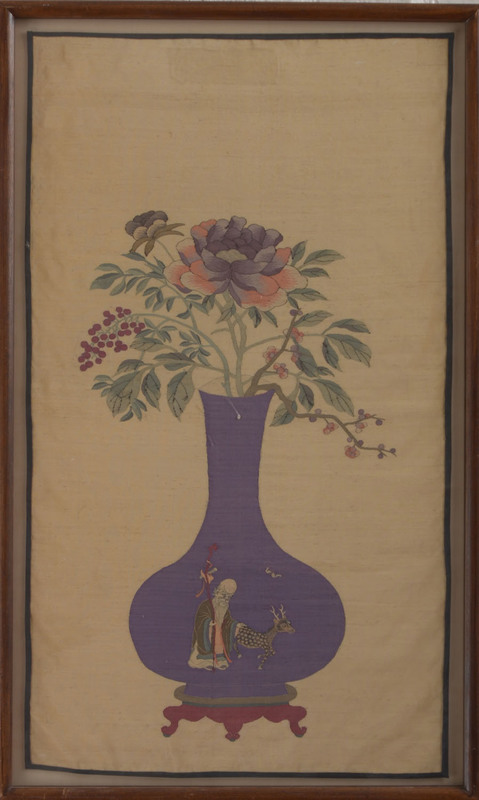 Chinese Scroll: Vase with Flowers