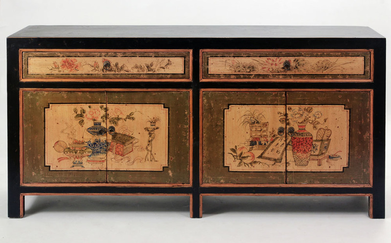 Chinoiserie Lacquer Side Cabinet