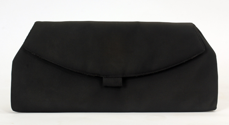 giorgio armani black velvet clutch bag