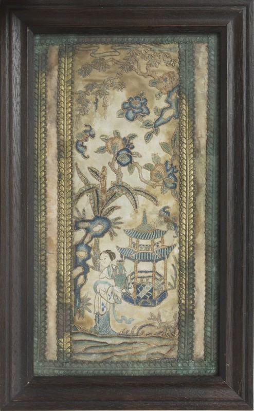 Framed Chinese Silk Embroidered Panel