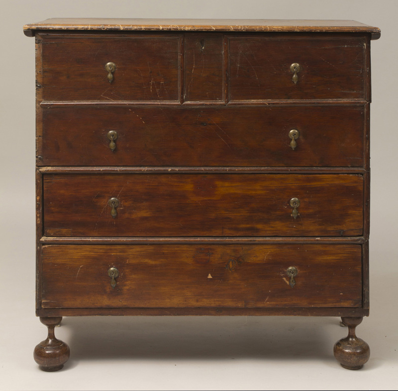 William and Mary Style Pine Lift-Top Chest