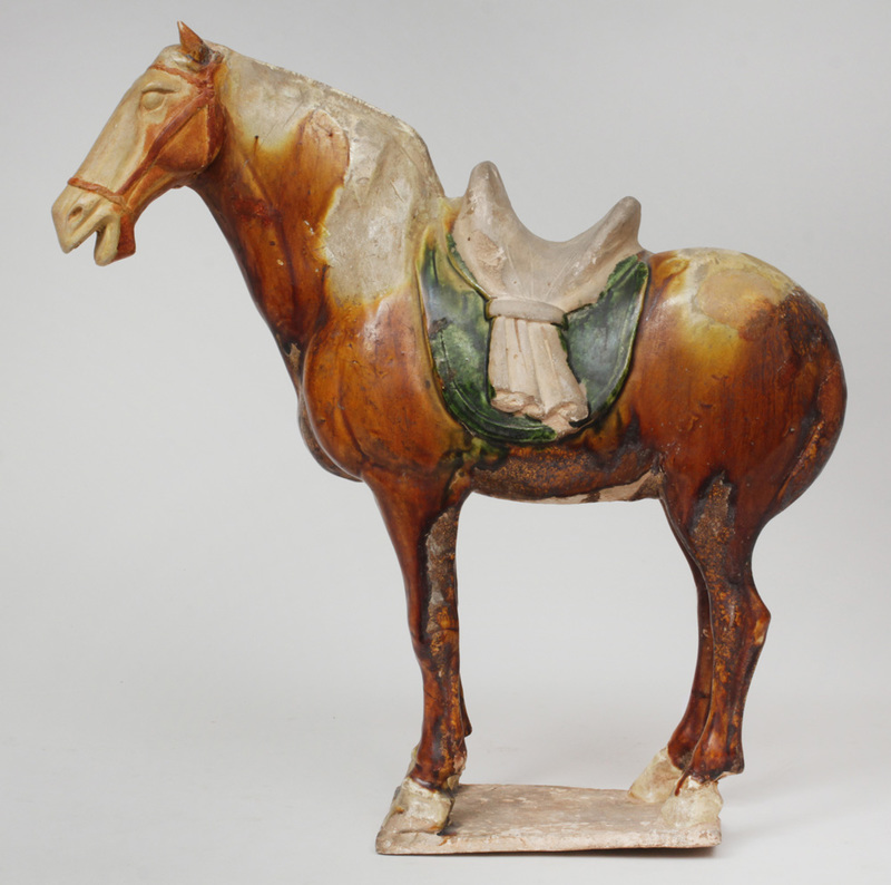 Tang Style Sancai-Glazed Pottery Figure of a Saddled Horse