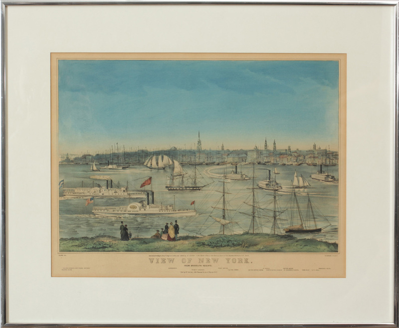 Nathaniel Currier (1813-1888): View of New York from Brooklyn Heights (Gale 6915)