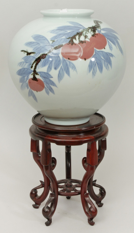 Japanese Porcelain Vase on Stand