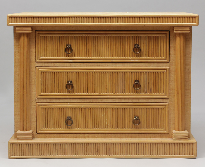 Contemporary Rattan and Woven Sea Grass Chest of Drawers, Late 20th Century