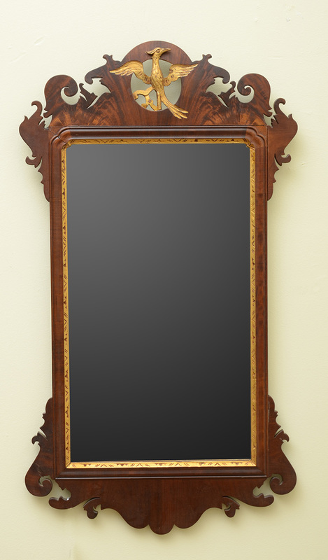 Chippendale Mahogany and Parcel-Gilt Mirror