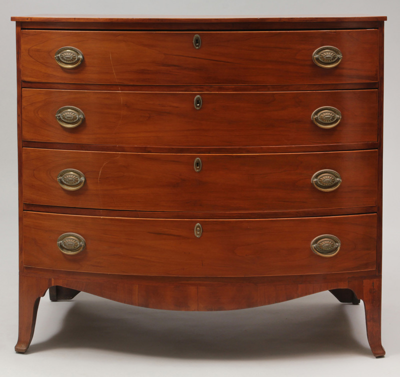 Federal Cherry Bow-Fronted Chest of Drawers