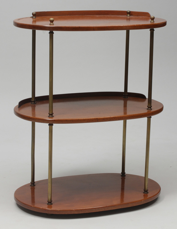 Directoire Style Mahogany and Brass Three-Tiered Table