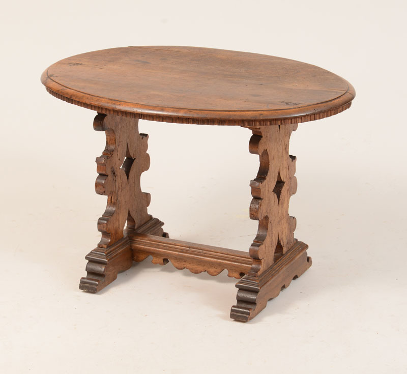 Continental Baroque Style Stained Walnut Side Table