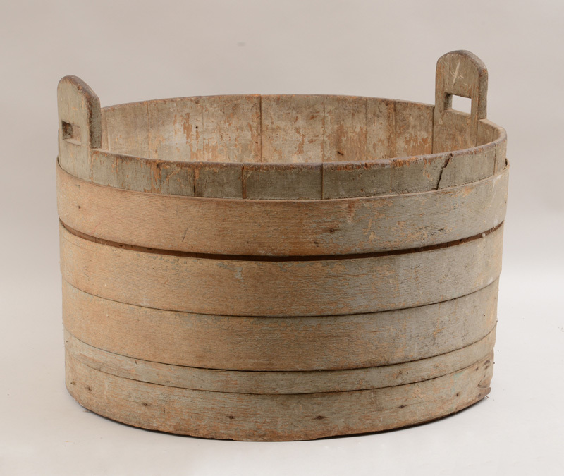Bentwood-Banded Two-Handled Bucket