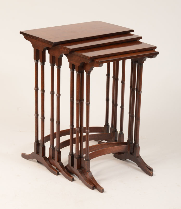 Victorian Style Mahogany Nest of Four Tables