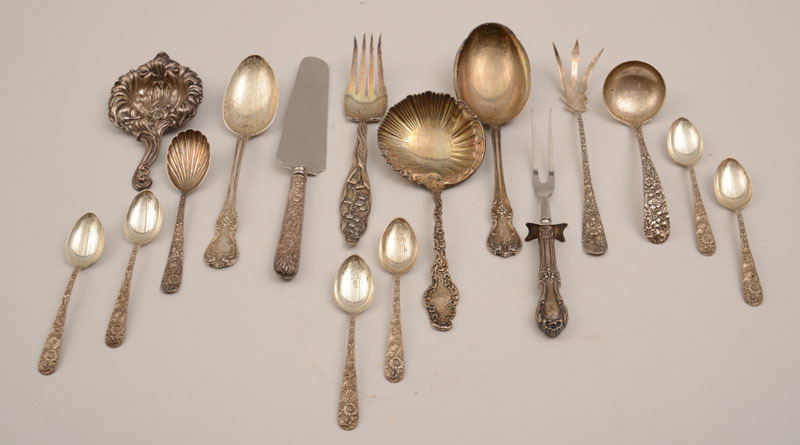 Group of Sixteen American Silver Flatware Articles