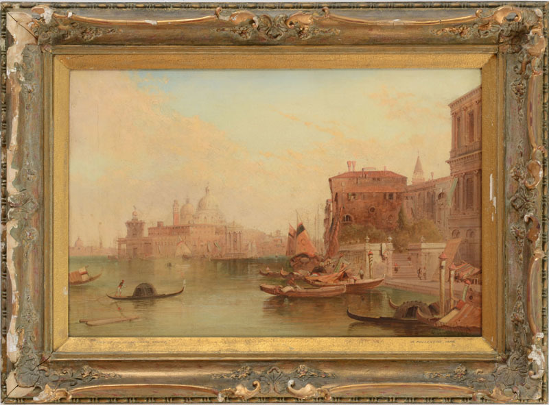ALFRED POLLENTINE (1836-1890): VIEW OF THE GRAND CANAL, SANTA MARIA DELLA SALUTE, VENICE