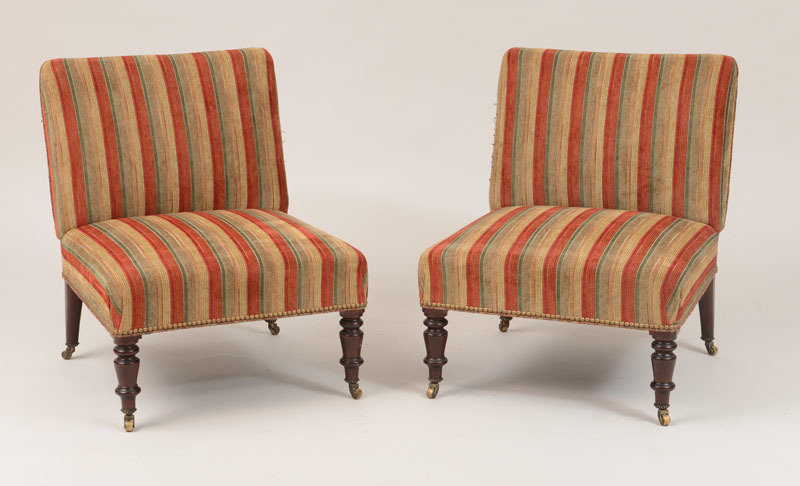 Pair of Victorian Style Slipper Chairs