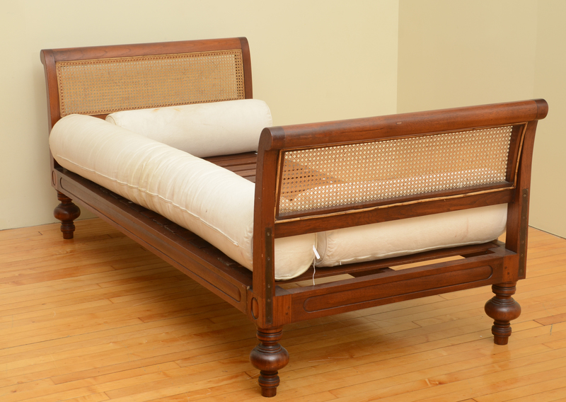 Anglo-Indian Teak and Caned Daybed