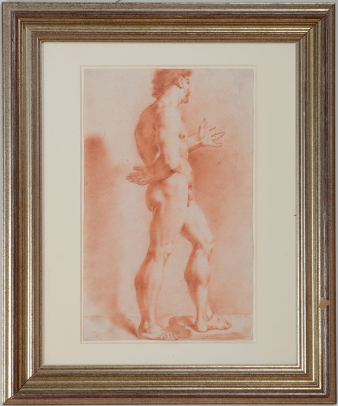 LORENZO PASINELLI (1629-1700): A STANDING MALE NUDE, FACING RIGHT