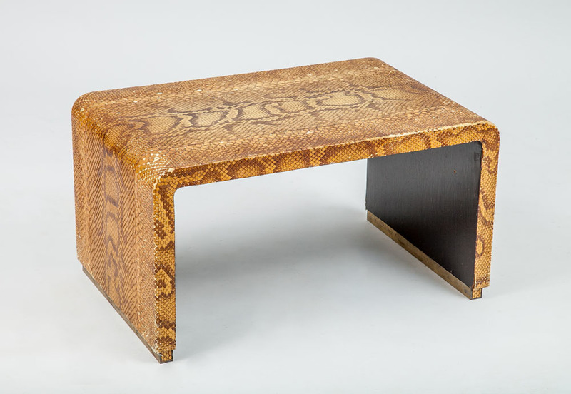 Python Skin-Covered Small Side Table
