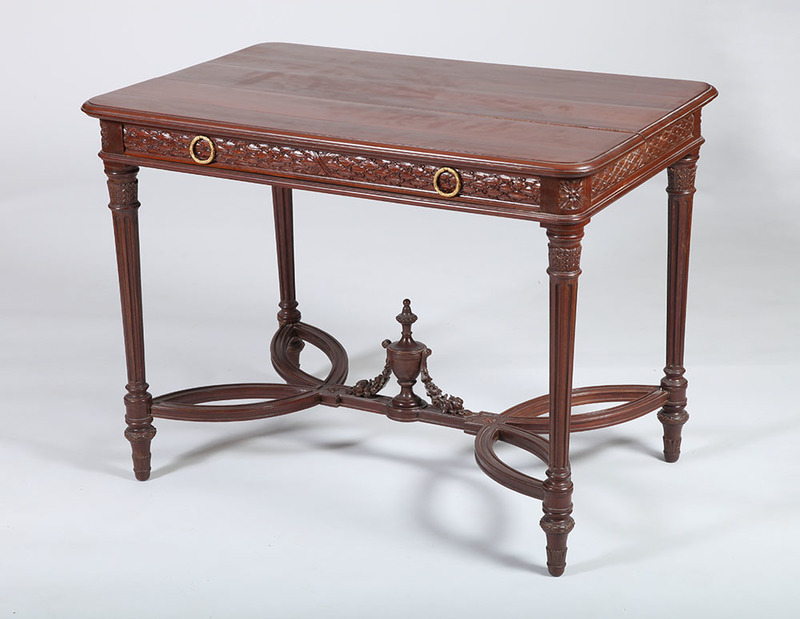 Louis XVI Style Carved Mahogany Center Table
