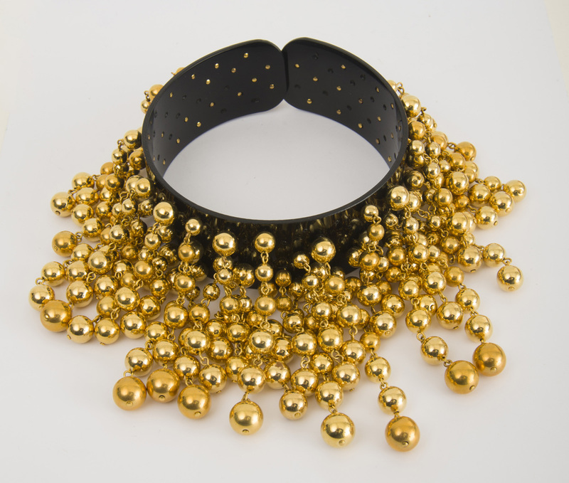 Two Plastic, Gilt-Metal, Paste and Beaded Collars