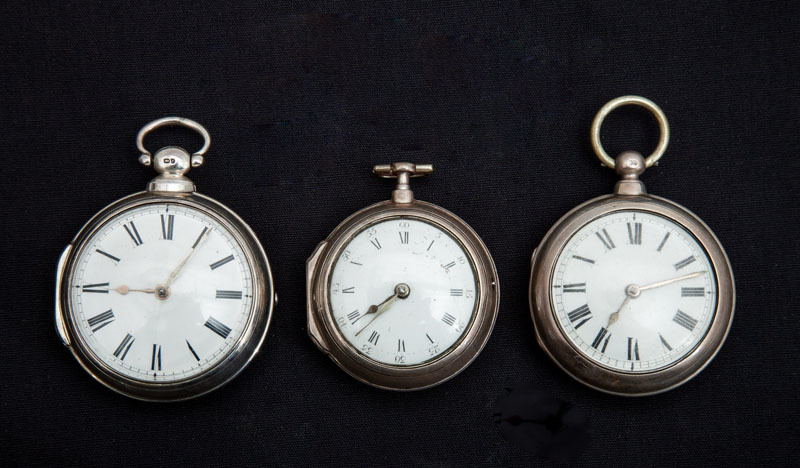 Three Silver Pair Cased Verge Watches
