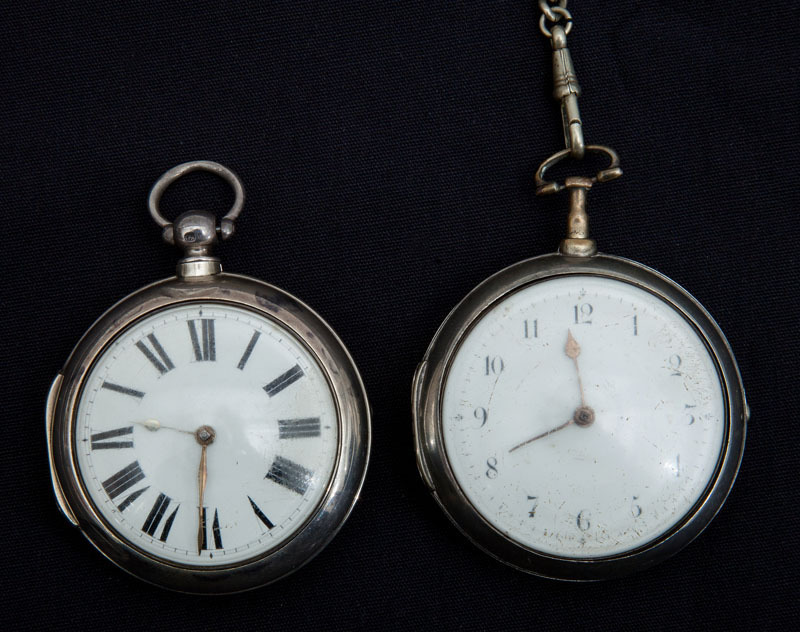 Two Silver Pair Cased Verge Pocket Watches